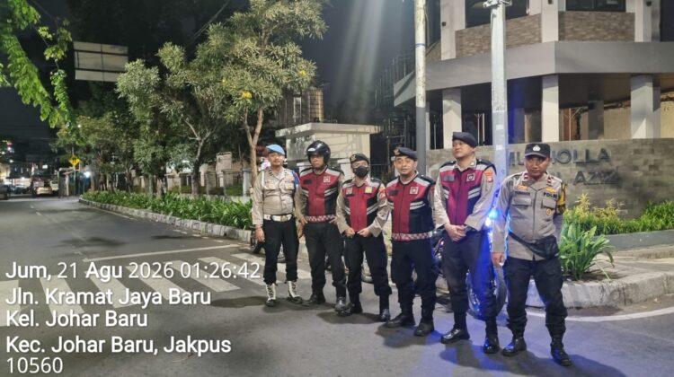 Patroli Blue Light Dini Hari, Polsek Johar Baru Persempit Ruang Gerak Kejahatan Jalanan