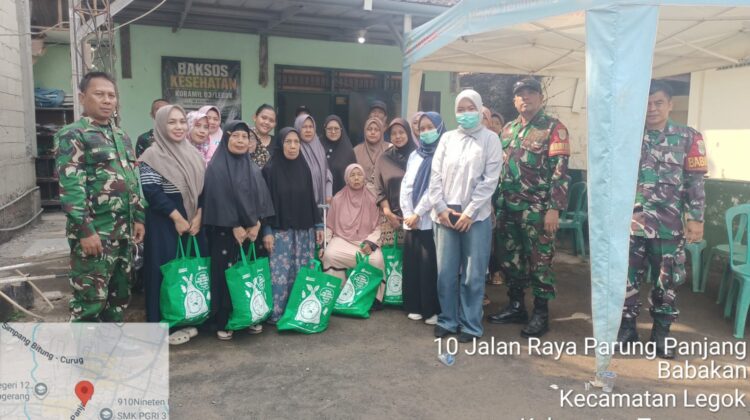 Jaga Jakarta On The Spot, Koramil 03/ Legok Berikan Layanan Kesehatan dan Sembako Gratis