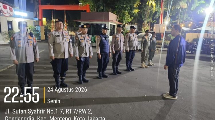 Patroli Cipkon Tiga Pilar Sisir Titik Rawan, Polsek Metro Menteng Jaga Jakarta Tetap Kondusif