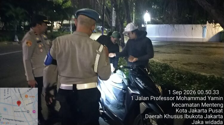 Razia Dini Hari di Menteng, Polisi Amankan 6 Motor Tanpa Surat Kendaraan