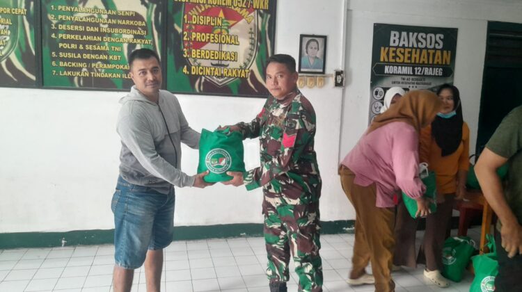 Aksi Sosial Danramil Rajeg Gelar, Jaga Jakarta On The Spot, Bagikan Sembako
