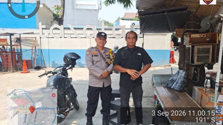 Sambangi Kafe Tanatap, Bhabinkamtibmas Perkuat Keamanan Kawasan Taman Amir Hamzah