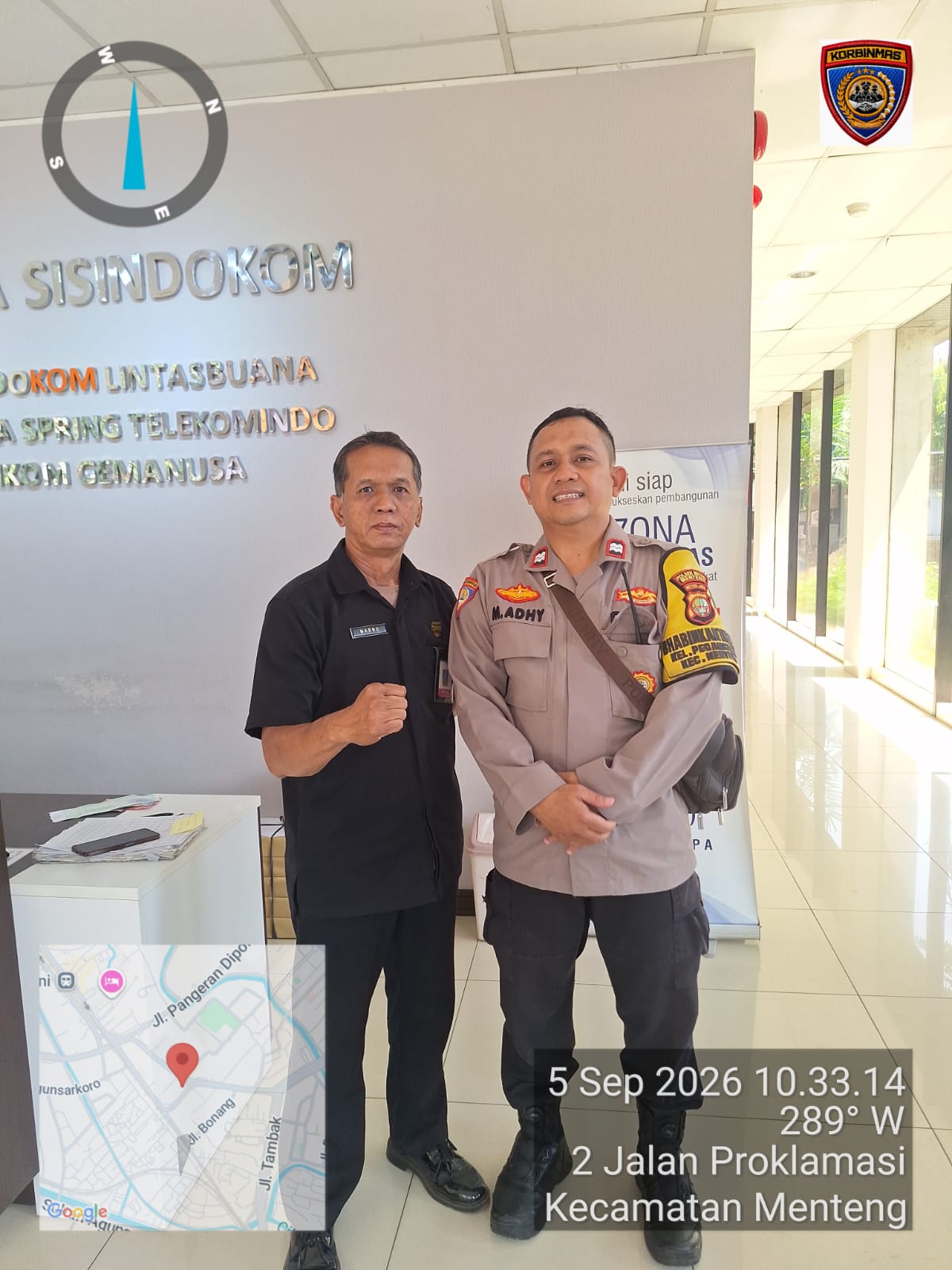 Bhabinkamtibmas Perkuat Pengamanan Gedung Graha Sisindokom, Antisipasi Curanmor dan Kebakaran