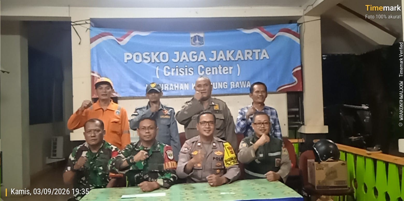 Posko Jaga Jakarta 2026, Polisi Bersama Tiga Pilar Perkuat Keamanan Kampung Rawa