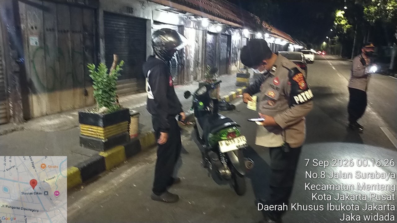 Razia Dini Hari di Menteng, Polisi Amankan Motor Tanpa Surat Kendaraan