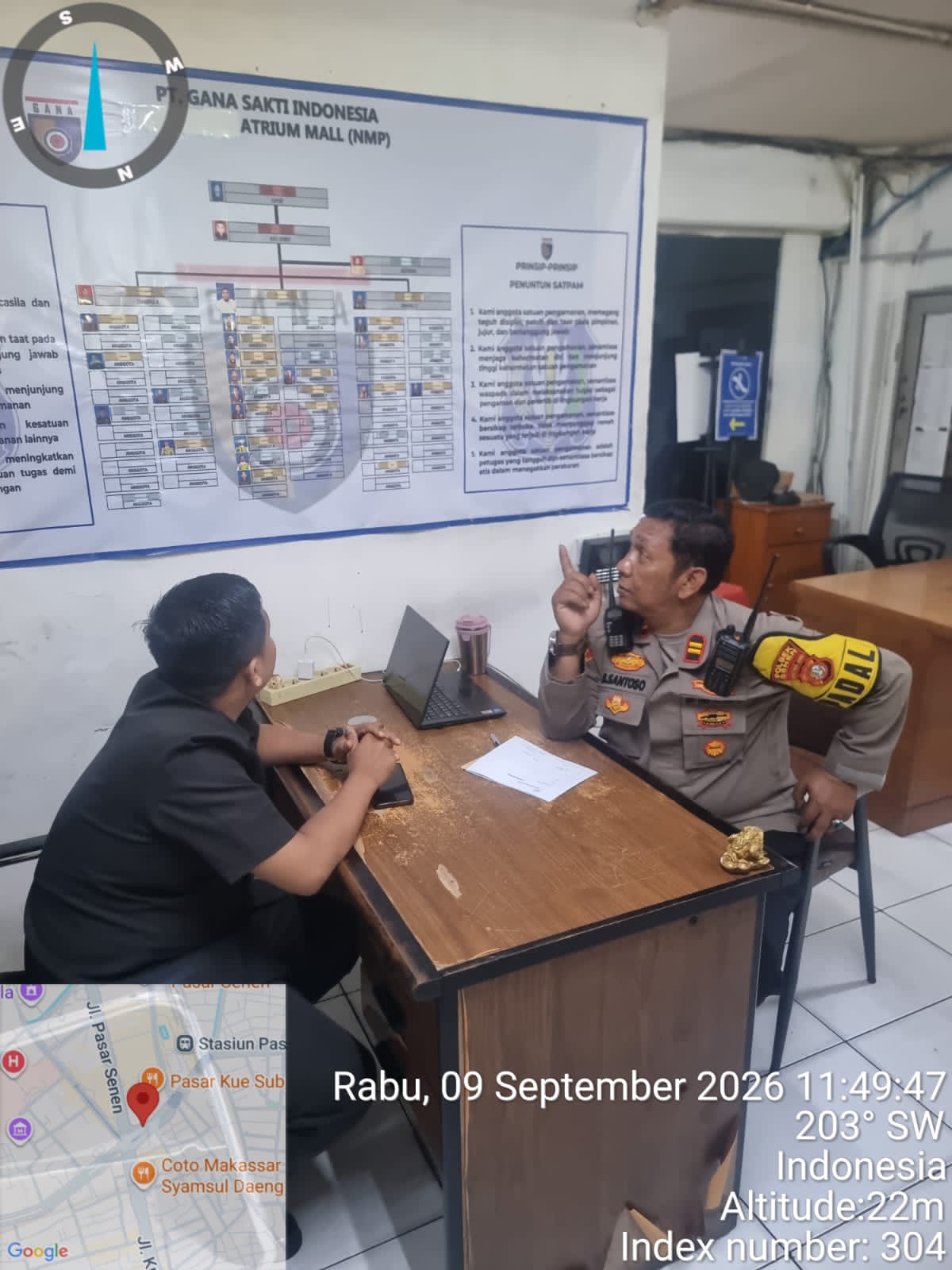 Patroli Polsek Senen Sambangi Sejumlah Titik Vital, Situasi Kamtibmas Kondusif