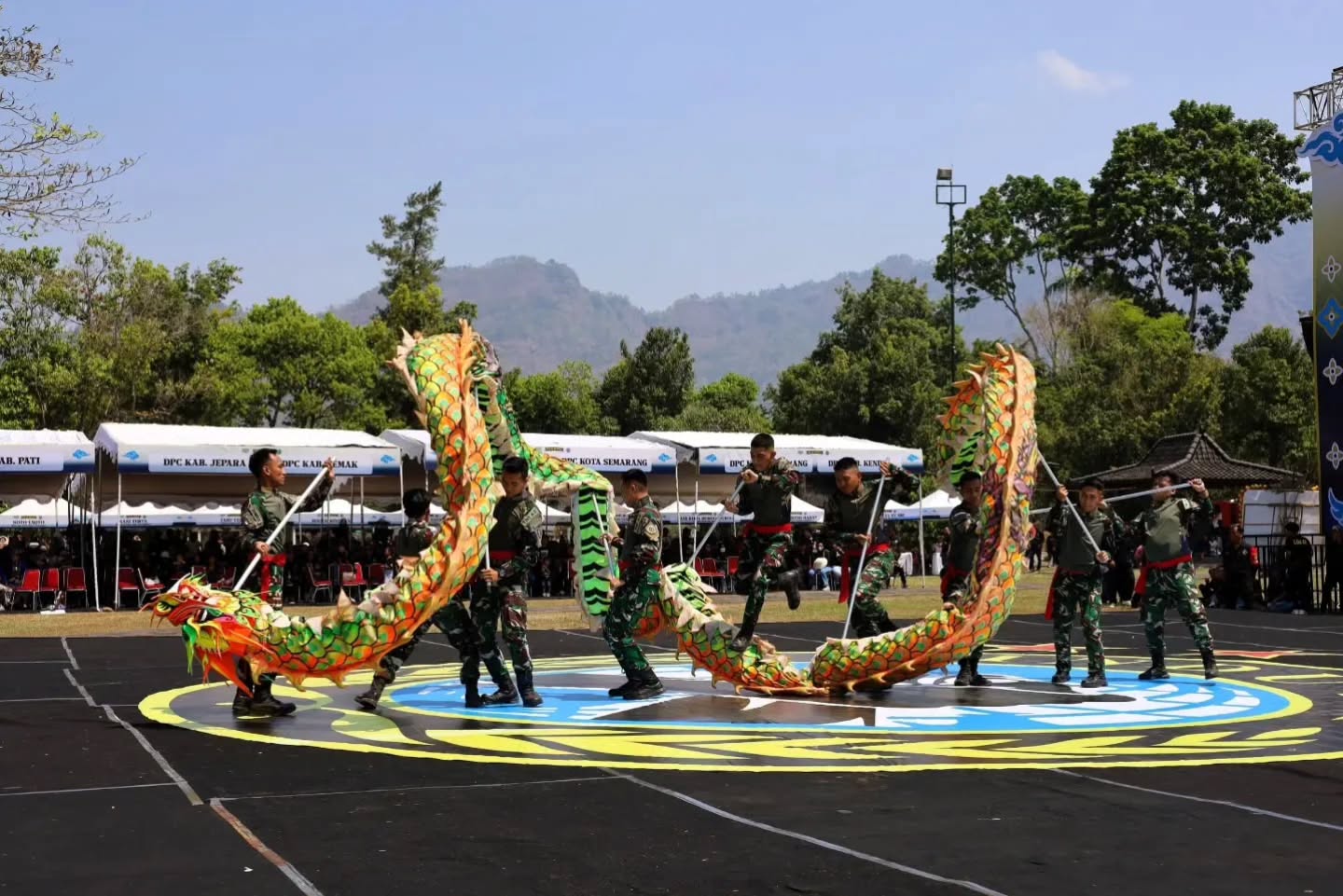 Naga Guntur Geni Yonarmed 11 Kostrad Semarakkan Lindu Aji Culture Fest 2026 di Borobudur