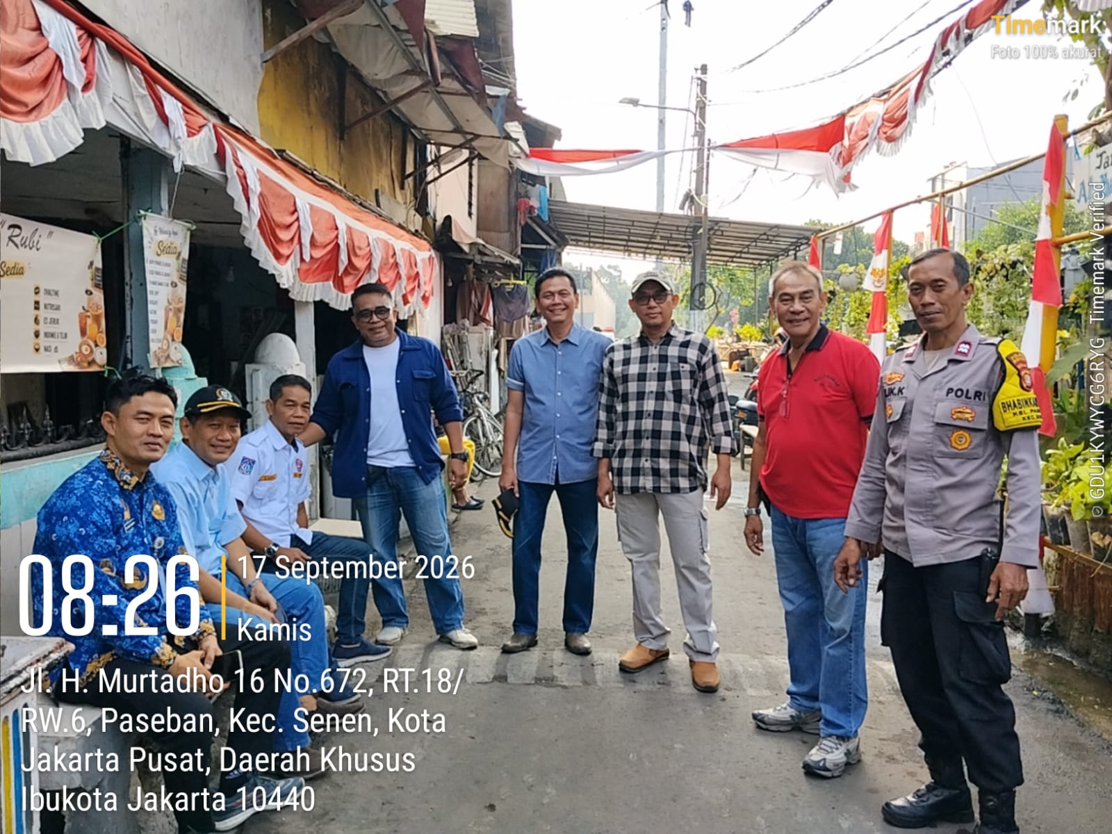 Tim Penilai Benyamin Award Kunjungi RW 08 Paseban, Bhabinkamtibmas Bersama Unsur 3 Pilar Lakukan Pengamanan