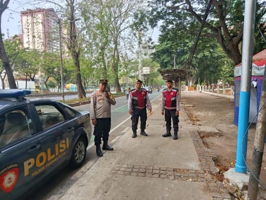 Patroli Siang Dilanjutkan Strong Point, Polsek Cempaka Putih Antisipasi Kejahatan Jalanan