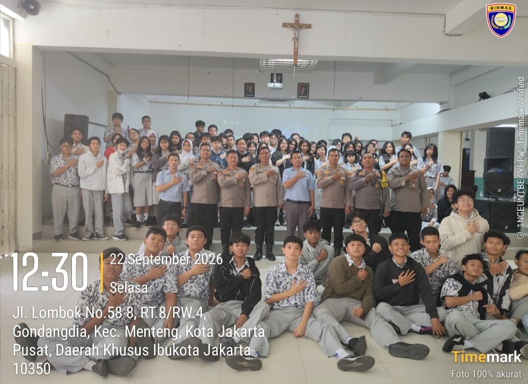 Polres Metro Jakpus Bekali 106 Pelajar St. Bellarminus Literasi AI dan Etika Digital