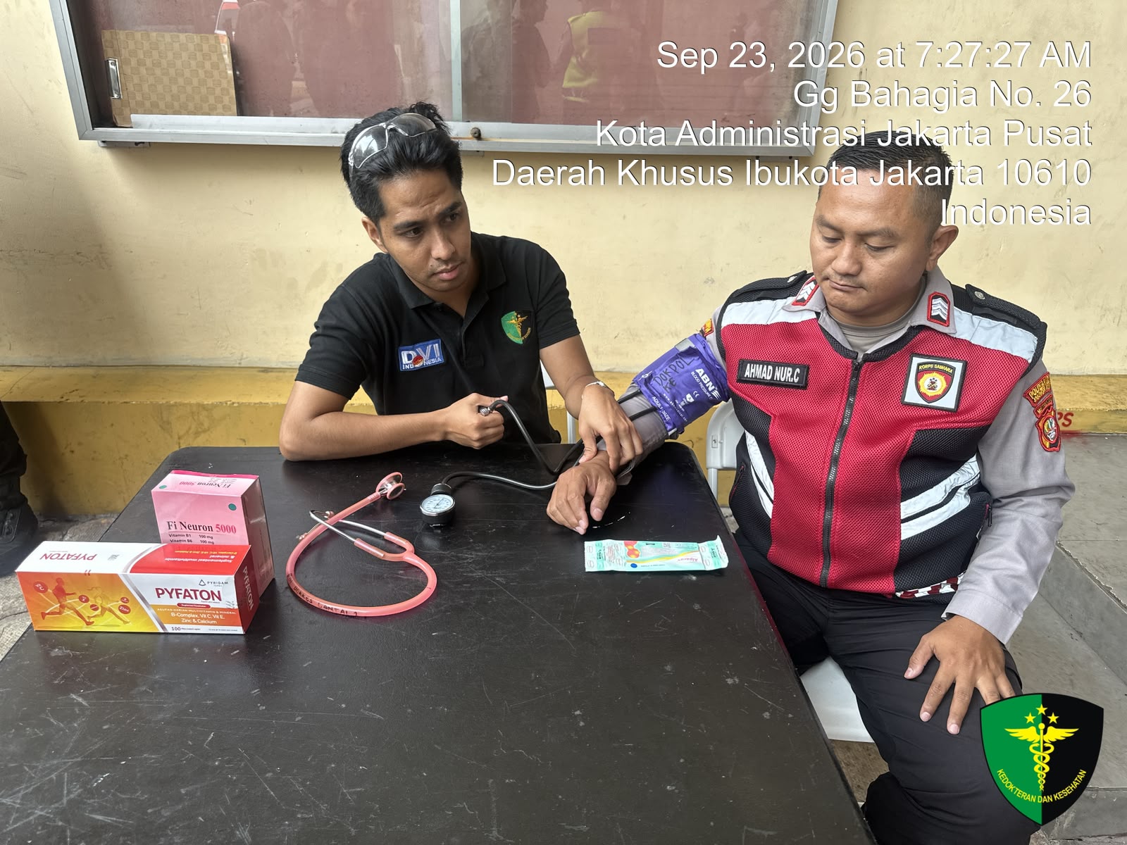 Dokkes Polres Metro Jakarta Pusat Laksanakan Pemeriksaan Kesehatan Personel Saat Apel