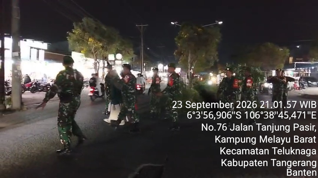CIPTAKAN WILAYAH AMAN DAN KONDUSIF, KORAMIL 01/TELUKNAGA GELAR PATROLI MALAM