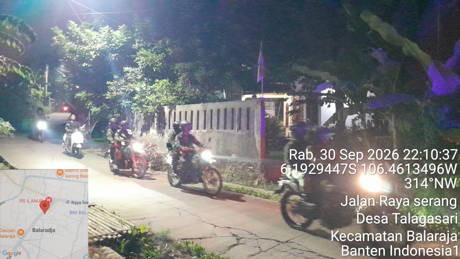 Koramil 05/Balaraja Bersama Polsek Gelar Patroli Antisipasi Daerah Rawan Begal
