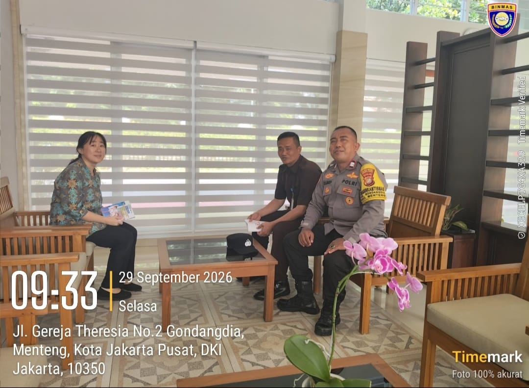 Bhabinkamtibmas Sambangi St. Theresia, Sekolah Diminta Pastikan Siswa Pulang Aman