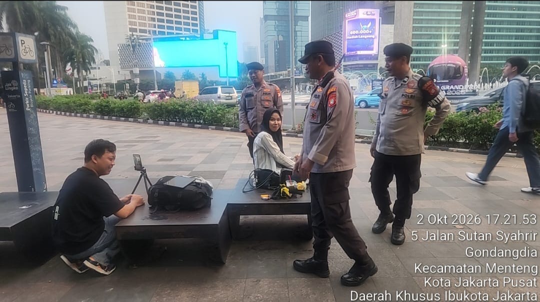 Menjelang Jam Pulang, Polisi Perkuat Pesan Keamanan Untuk Warga di Kawasan Thamrin