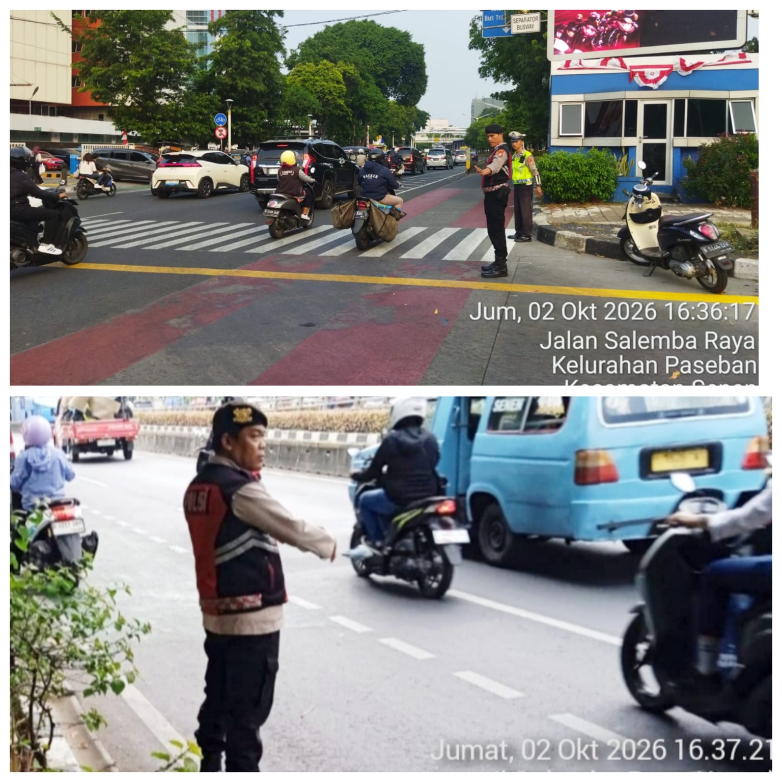 Polsek Senen Gatur Lalin Pagi-Sore, Antisipasi Kemacetan dan Gangguan Kamtibmas