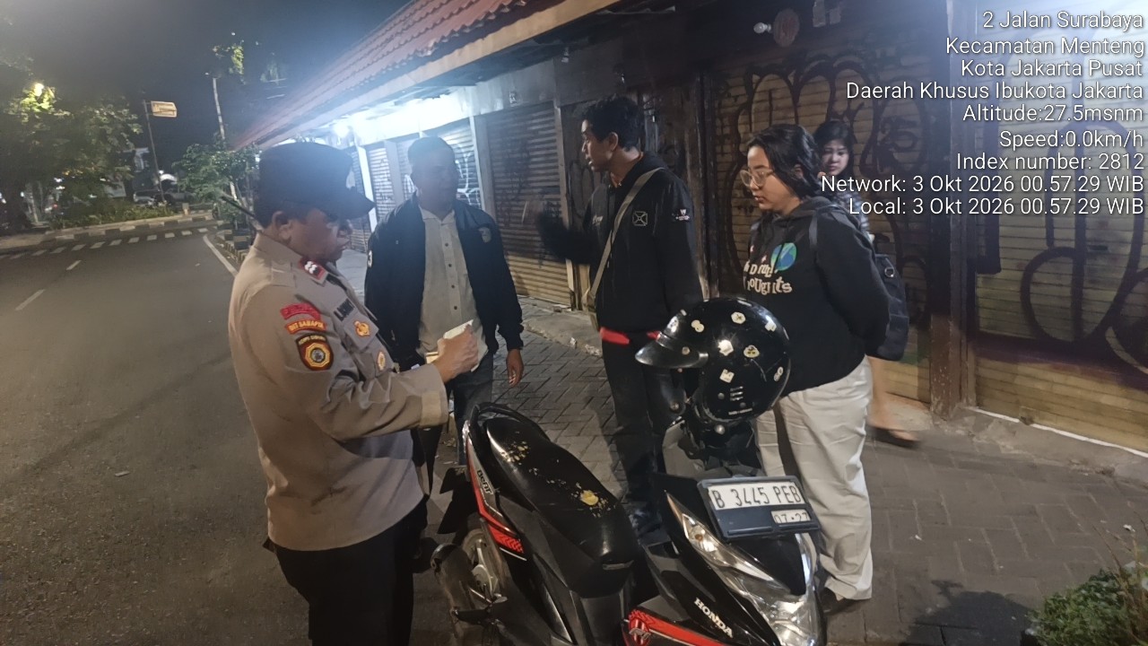 Polsek Metro Menteng Perketat Pengawasan Mobilitas Malam di Kawasan Jalan Surabaya