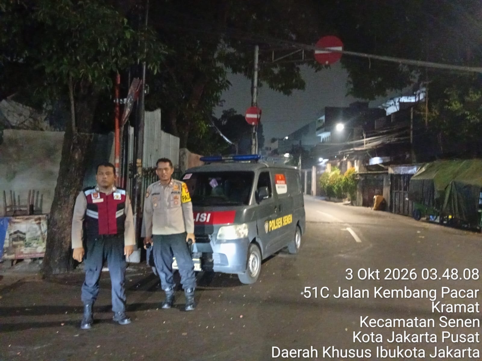 Polsek Senen Perkuat Patroli Dini Hari, Antisipasi Tawuran dan Kejahatan 3C