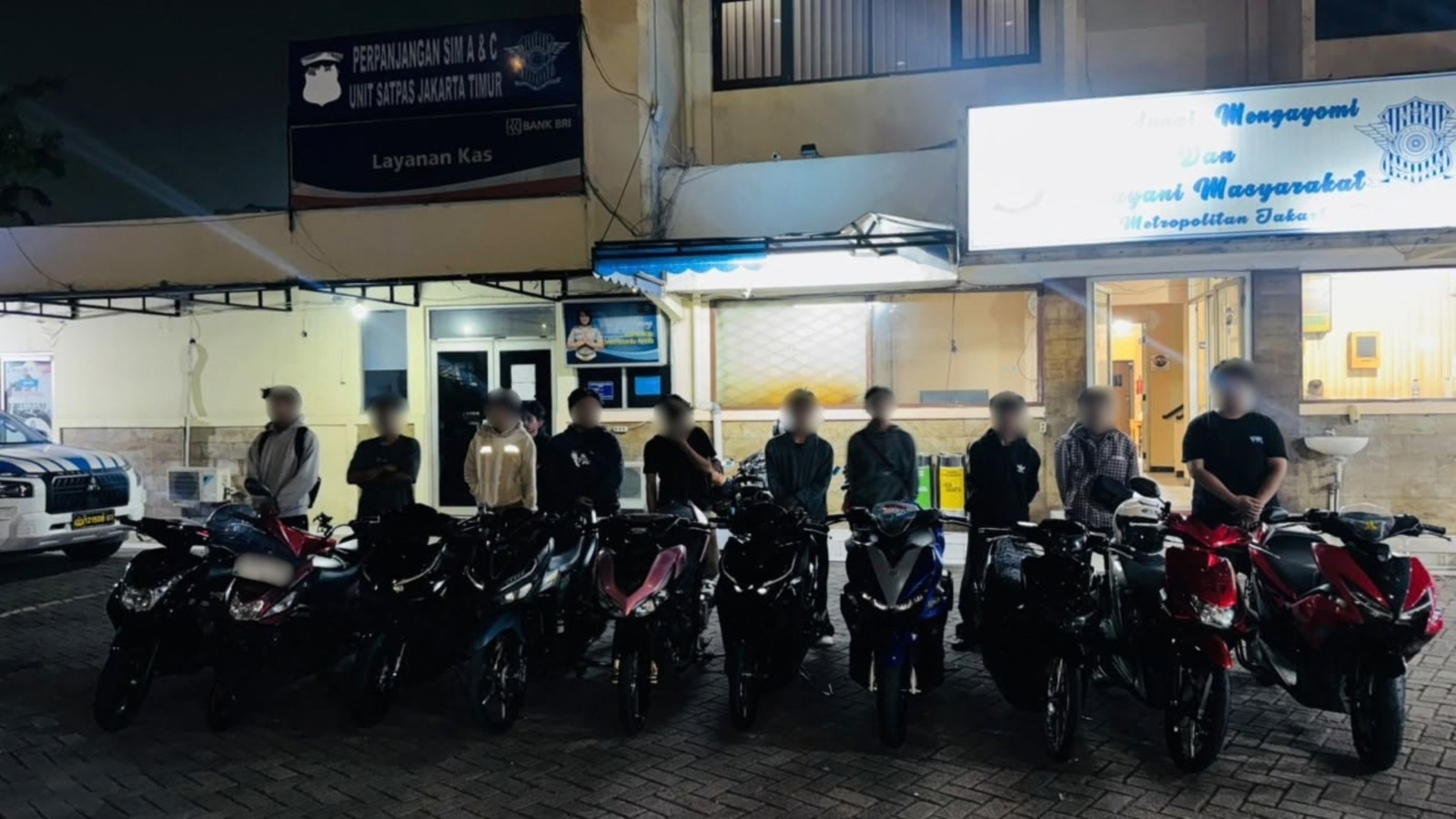 Brimob Metro Jaya Amankan 10 Motor dari Lokasi Diduga Balap Liar di Duren Sawit