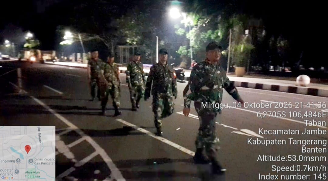 Koramil 06/Tigaraksa Gelar Patroli Malam, Pastikan Wilayah Aman dan Kondusif