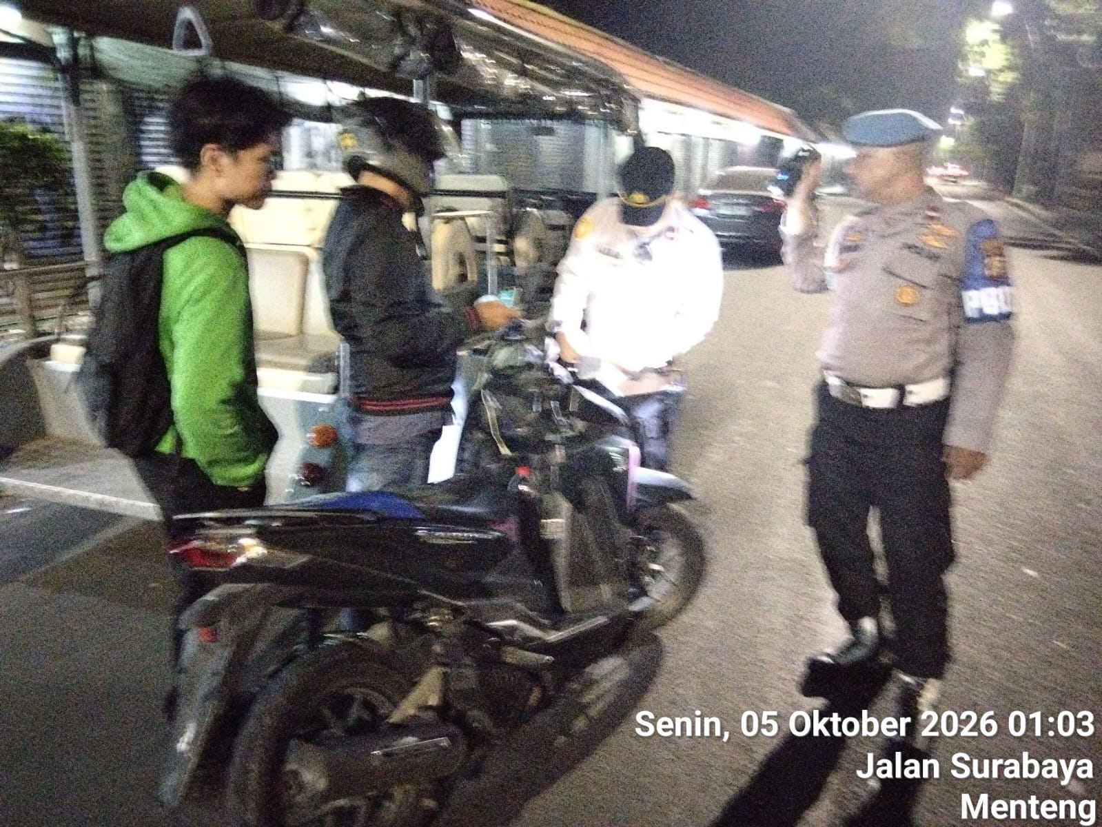Lima Motor Tanpa STNK Diamankan Dalam Pemeriksaan Selektif di Jalan Surabaya