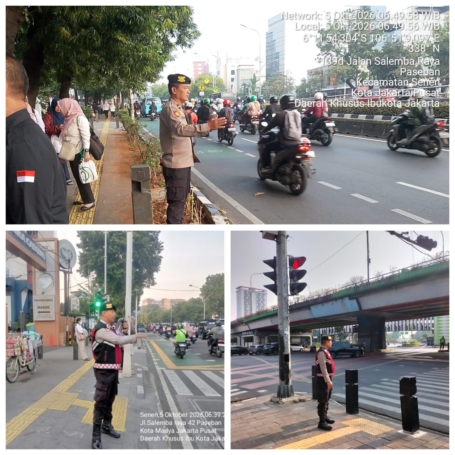 Polsek Senen Lakukan Pengaturan Lalu Lintas Pagi di Sejumlah Titik Padat