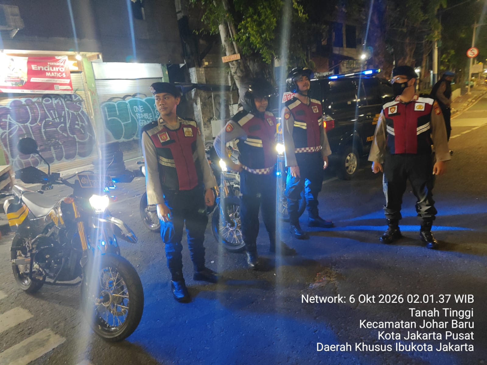 Blue Light Patrol dan Strong Point, Polsek Johar Baru Antisipasi 3C dan Tawuran