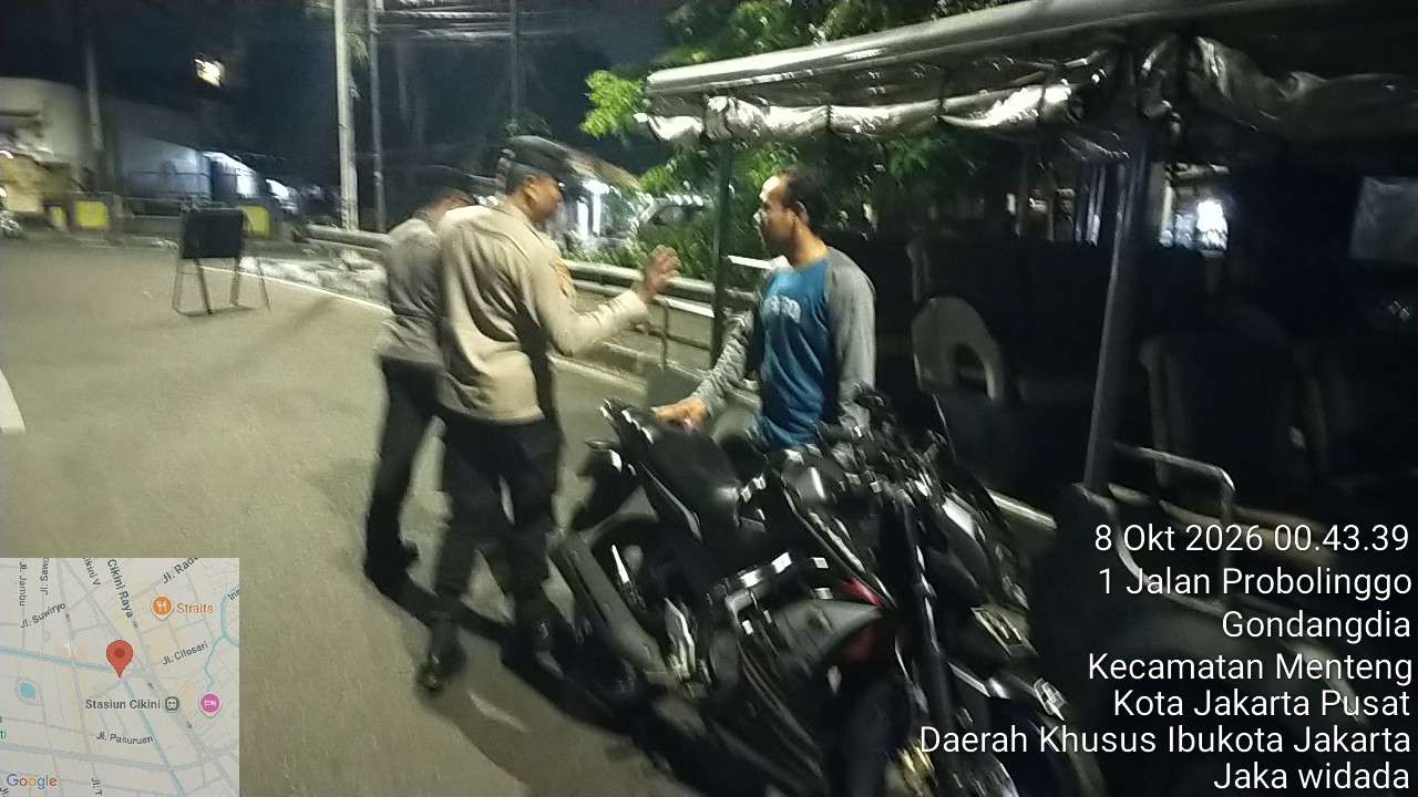 Operasi Cipkon Dini Hari di Menteng, Dua Motor Tak Dilengkapi Dokumen Diamankan Polisi