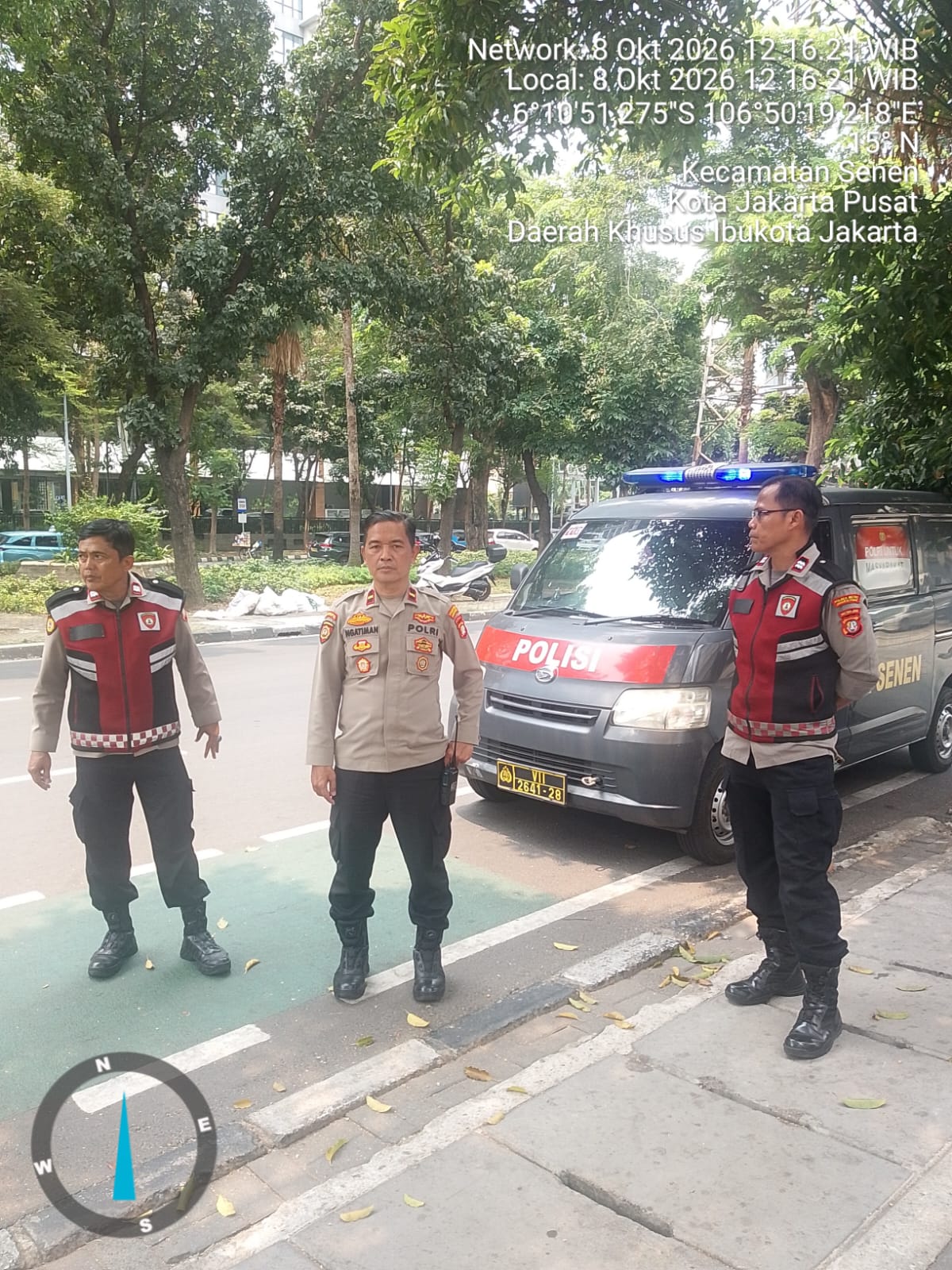 Polsek Senen Amankan Jalur Lintasan Wapres RI di Kwitang