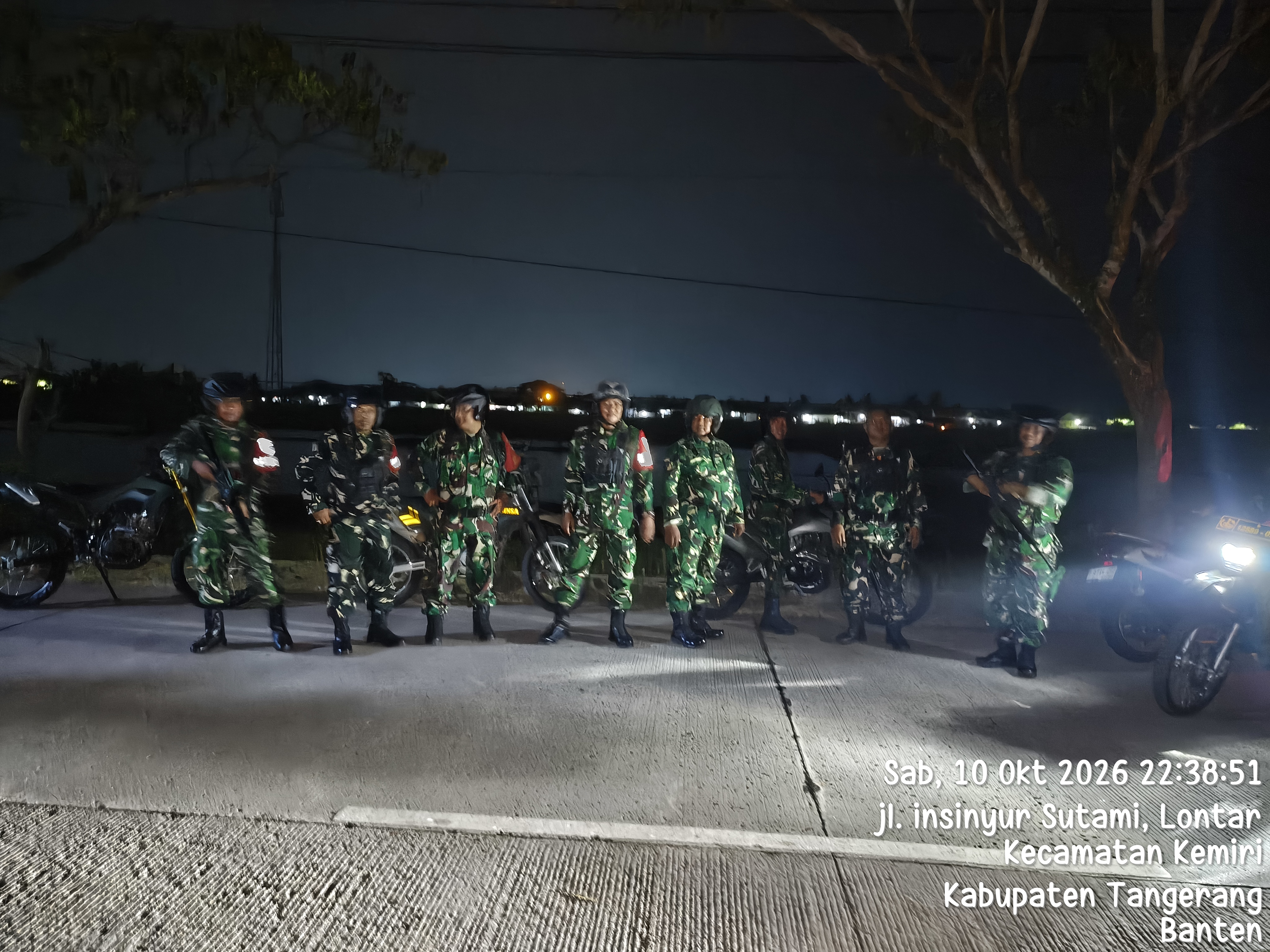 Koramil 09/Mauk Gelar Patroli Malam, Antisipasi Daerah Rawan Begal