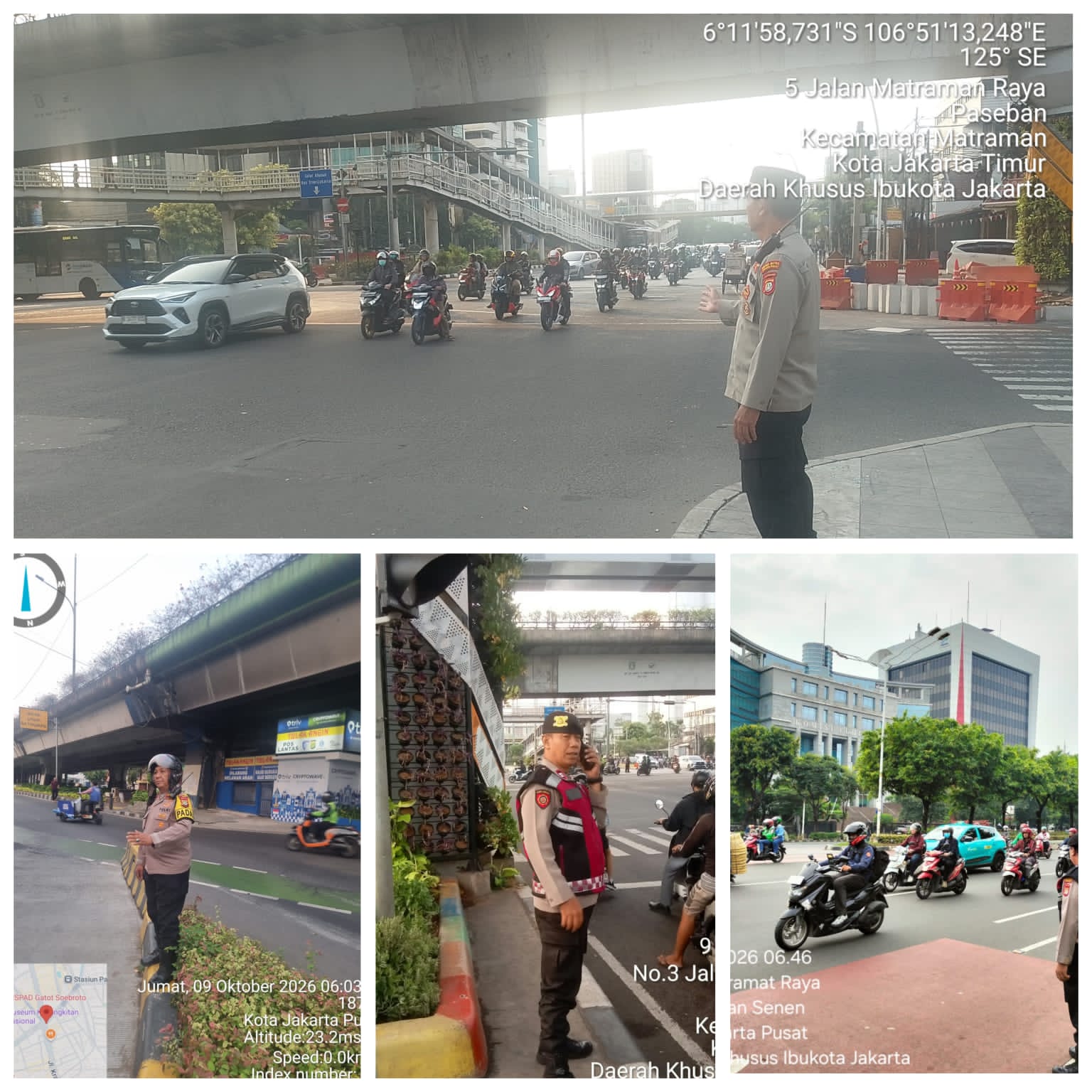 Polsek Senen Gelar Strong Point Pagi dan Atur Lalu Lintas di Kramat Pulo, Jakarta Pusat