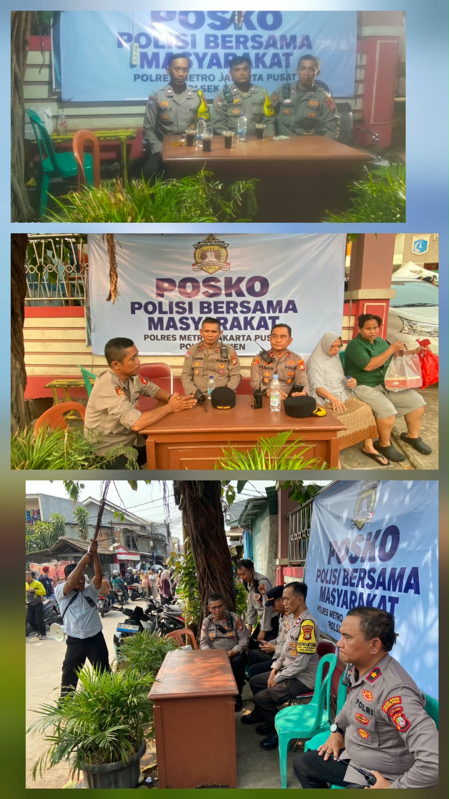 Polsek Senen Siagakan Personel di Posko Pengungsian Korban Kebakaran di Kramat