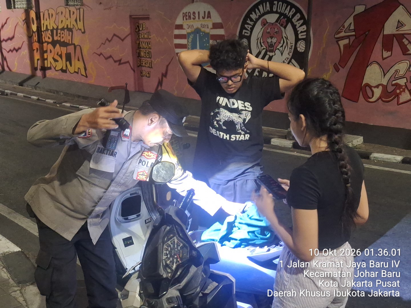 Tekan Kejahatan Jalanan, Polsek Johar Baru Gelar Operasi Cipta Kondisi Sisir Jalur Rawan Dini Hari