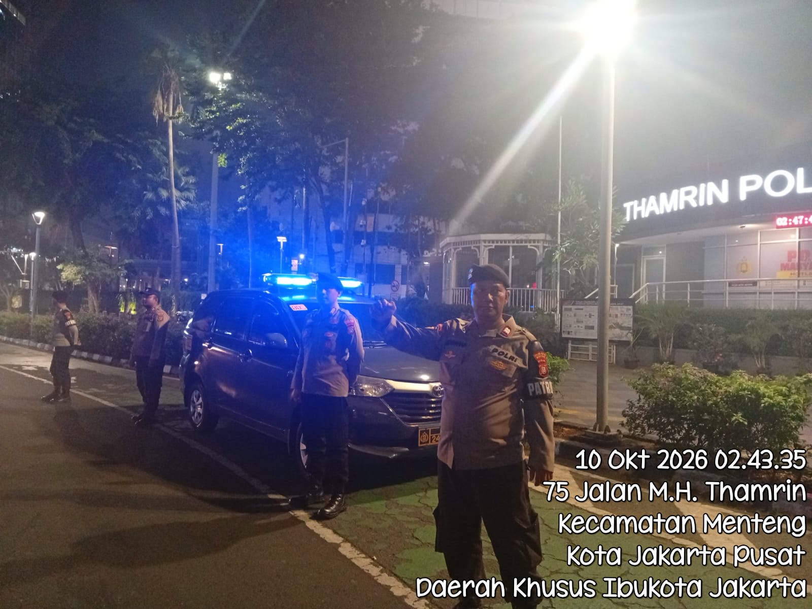 Saat Kota Terlelap, Polisi Bergerak Jaga Keamanan Kawasan Mh Thamrin dan Sekitarnya