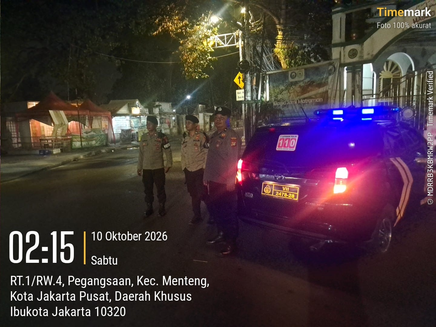 Patroli Lampu Biru Dini Hari, Polsek Metro Menteng Perketat Pengamanan Perbatasan Cegah Tawuran