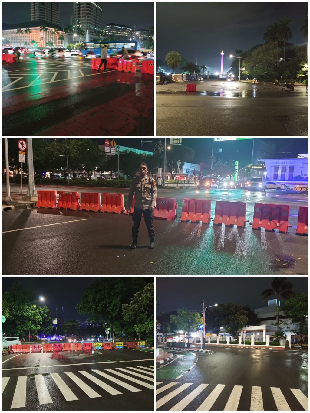 Jaga Kondusivitas Ring 1 Monas, Polsek Metro Gambir Gelar Patroli Malam dan Penutupan Jalan