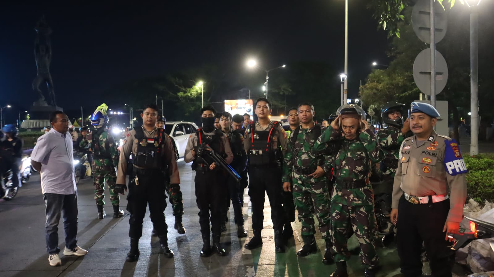 Kodim 0504/JS Bersama 3Pilar Patroli Antisipasi Gangguan Kamtibmas