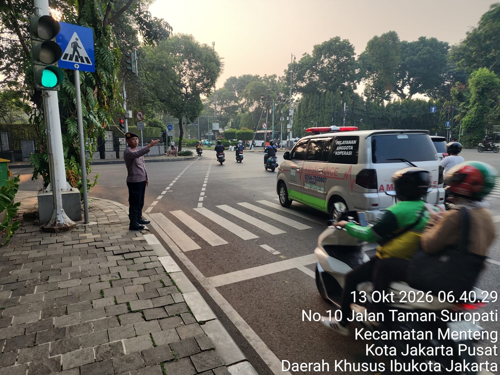 Polisi Perkuat Pengawasan di Taman Suropati, Arus Pagi Menteng Terjaga Kondusif