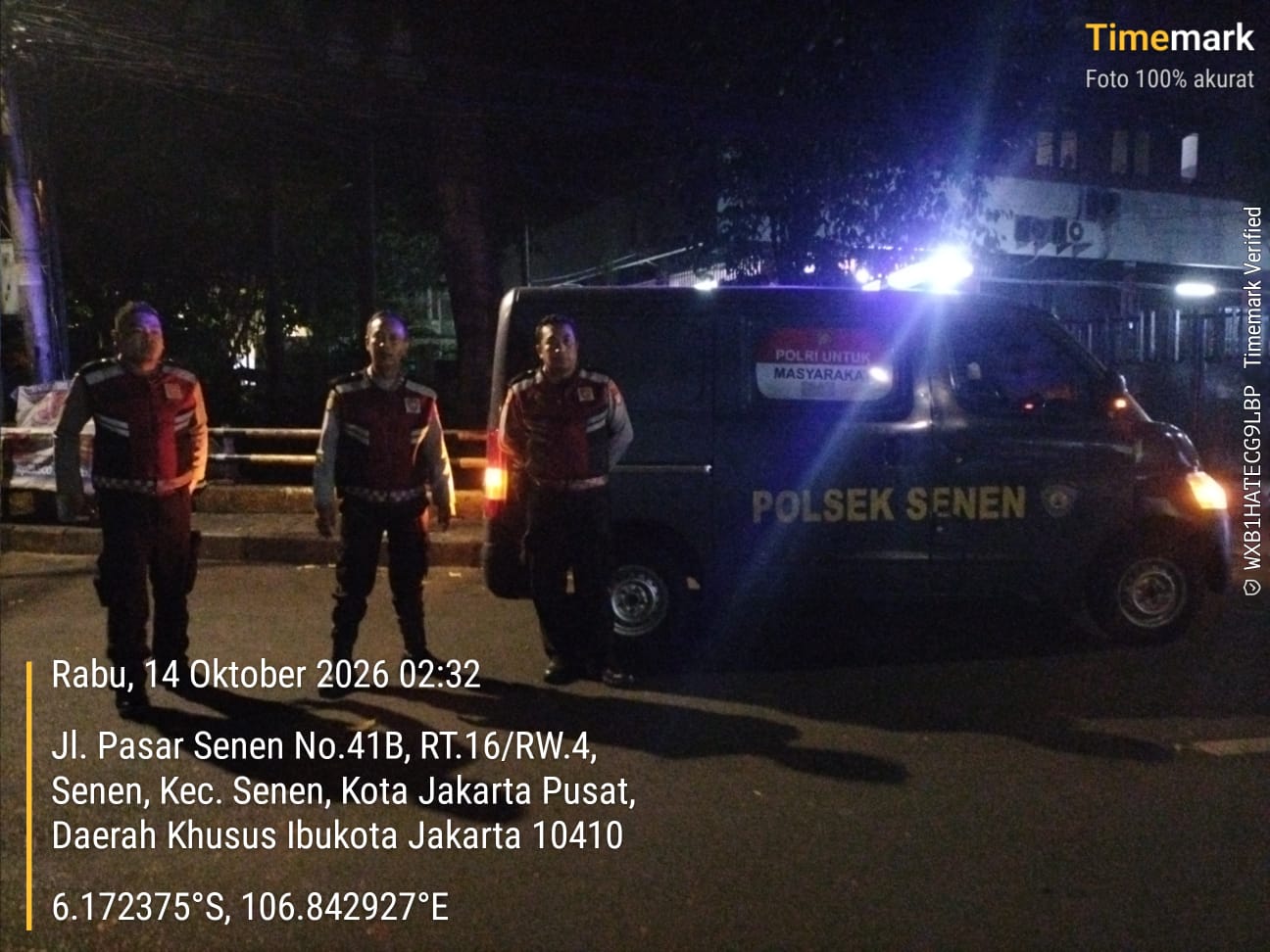 Polsek Senen Gelar Strong Point Dini Hari di Jembatan Pal Putih, Antisipasi Tawuran dan Gangguan Kamtibmas