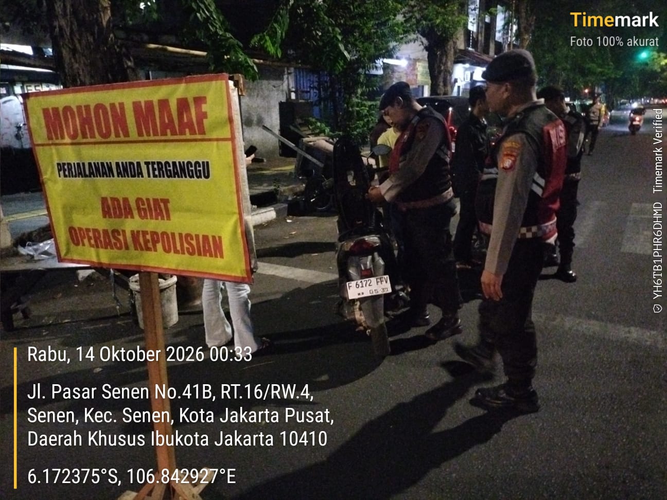 Polsek Senen Gelar Razia Stasioner di Kawasan Stasiun Senen, Hasil Pemeriksaan Nihil