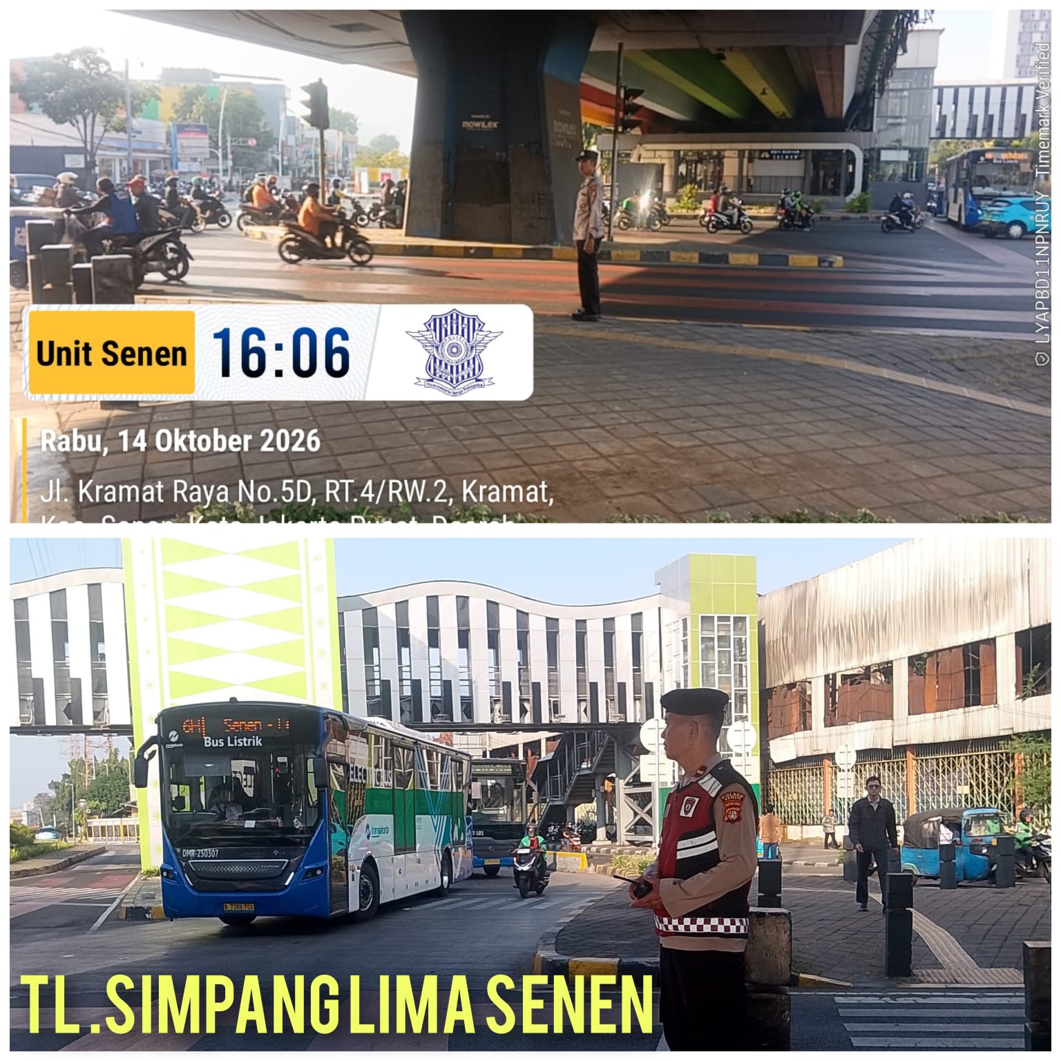 Polsek Senen Gelar Strong Point Sore, Personel Atur Lalu Lintas di Sejumlah Titik