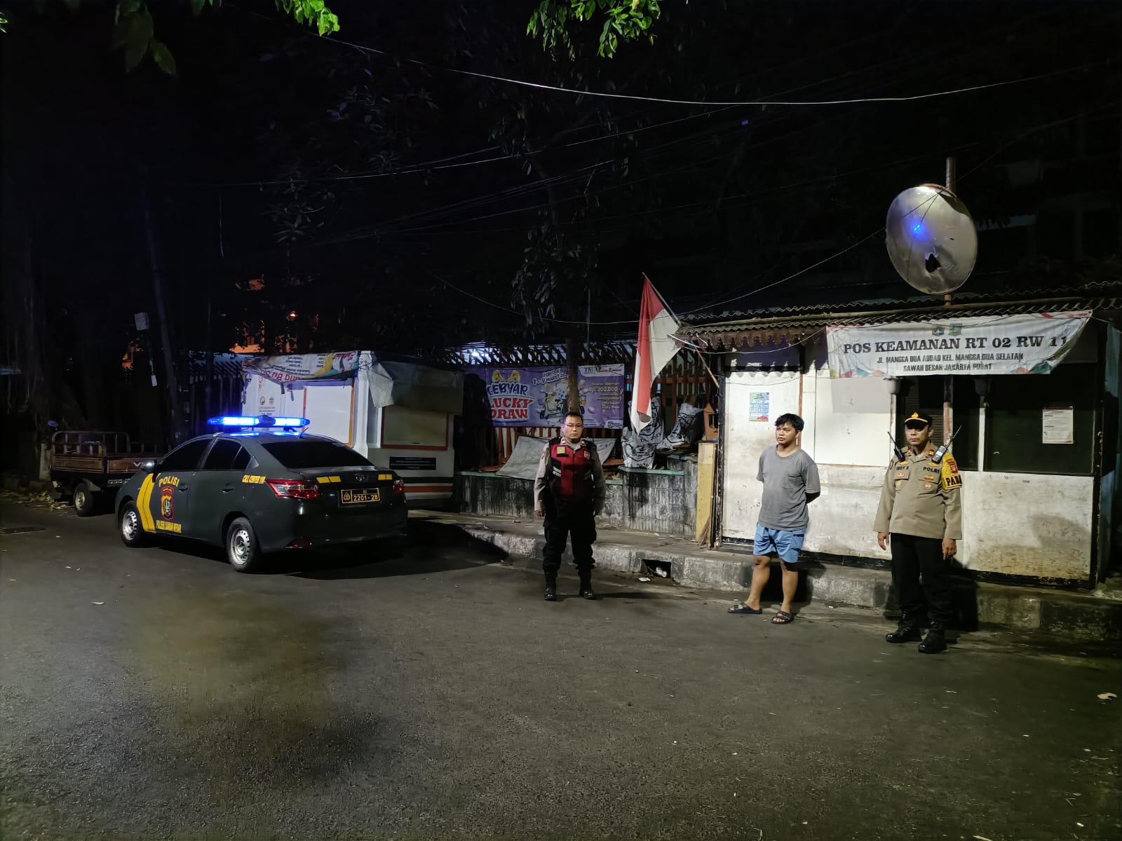 Patroli Blue Light Dan Strong Poin Dini Hari, Polsek Sawah Besar Sasar Titik Rawan Tawuran dan Curanmor