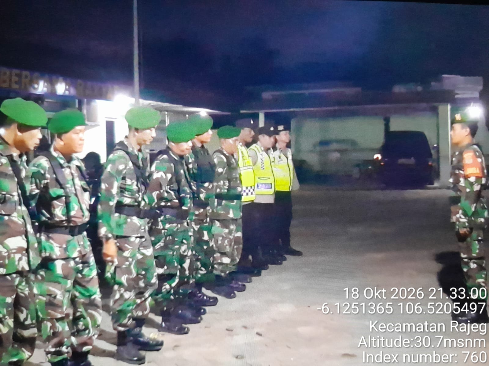 Sinergi TNI-Polri, Koramil 12/Rajeg Bersama Polsek Rajeg Gelar Patroli Antisipasi Begal