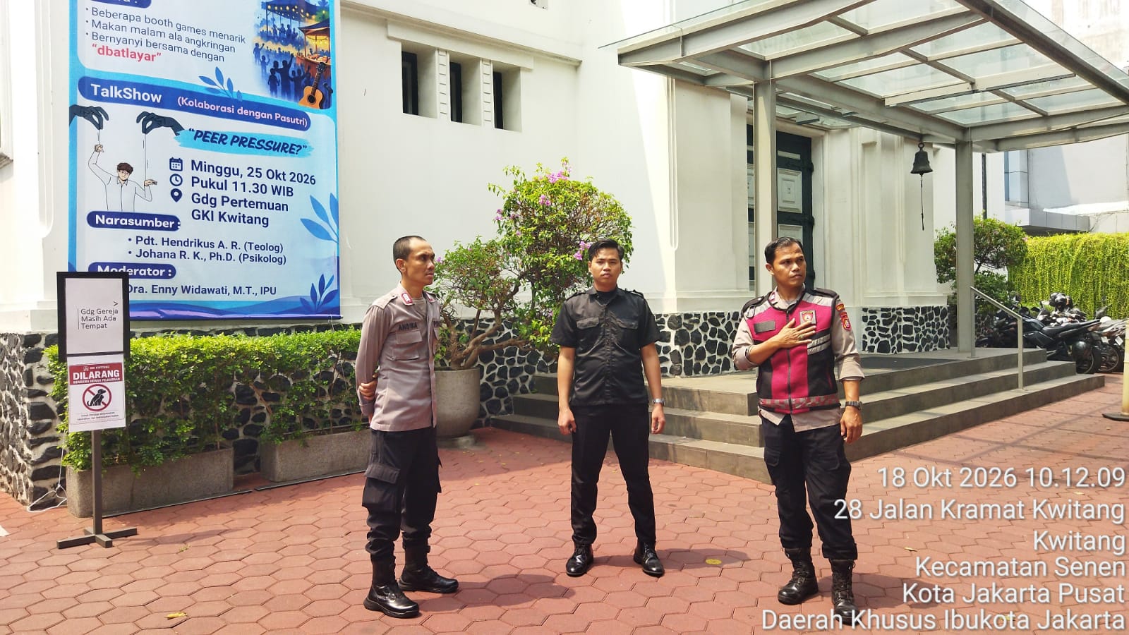 Polsek Senen Gelar Patroli dan Sambang di Gereja GKI Kwitang