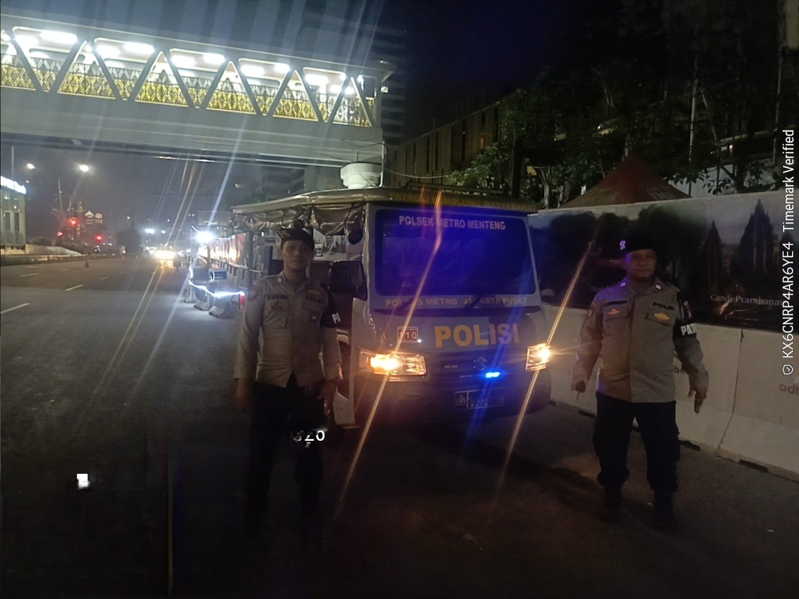 Patroli Blue Light Jelang CFD, Polsek Metro Menteng Sisir Thamrin Cegah Kejahatan dan Balap Liar