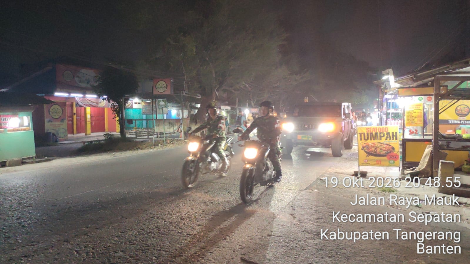 KORAMIL 10/SEPATAN GELAR PATROLI JALAN KAKI DAN BERKENDARA MAUNG, ANTISIPASI GANGGUAN KAMTIBMAS