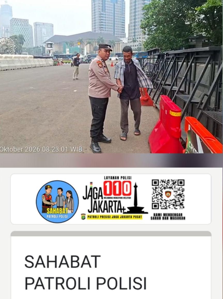 Jaga Kondusivitas Kawasan Monas, Personel Polsek Metro Gambir Gelar Patroli Sahabat Polisi