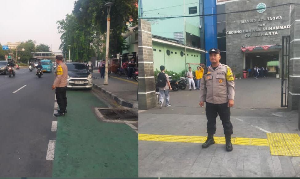Polsek Senen Gelar Strong Point Pagi, Personel Atur Lalu Lintas di Sejumlah Titik Jakarta Pusat