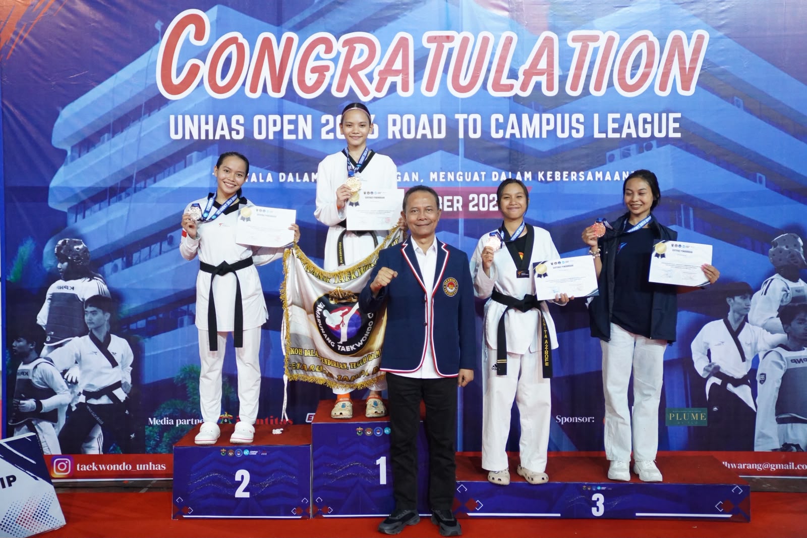 Ketum PBTI Saksikan Tanding Taekwondo di Universitas Hasanudin Makassar
