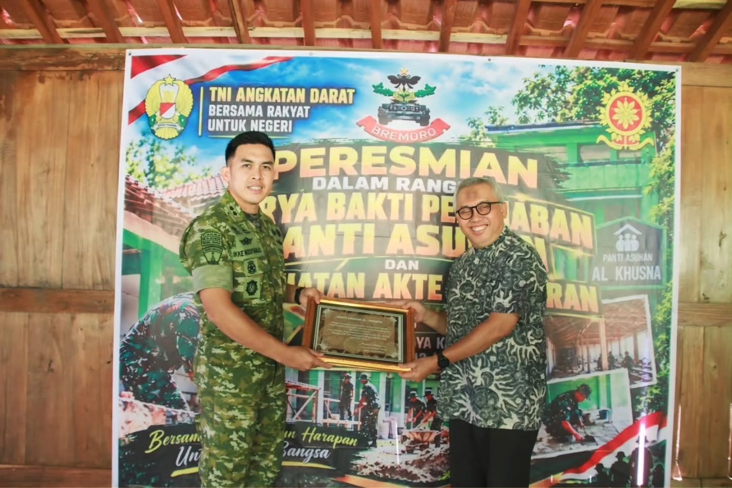 Yonif 413/Bremoro Resmikan Hasil Karya Bakti Panti Asuhan Al Khusna, Hadirkan Kepedulian untuk Masa Depan Anak
